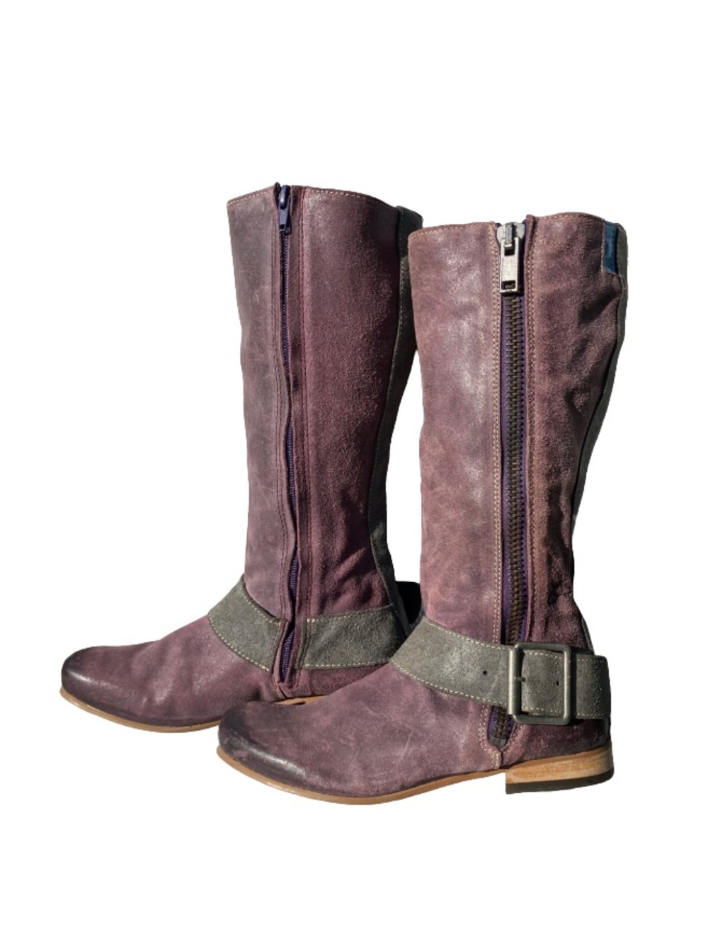 John Fluevog |  Radios RTP Tall Boot in Purple Vegas Size 6 Genuine Leather